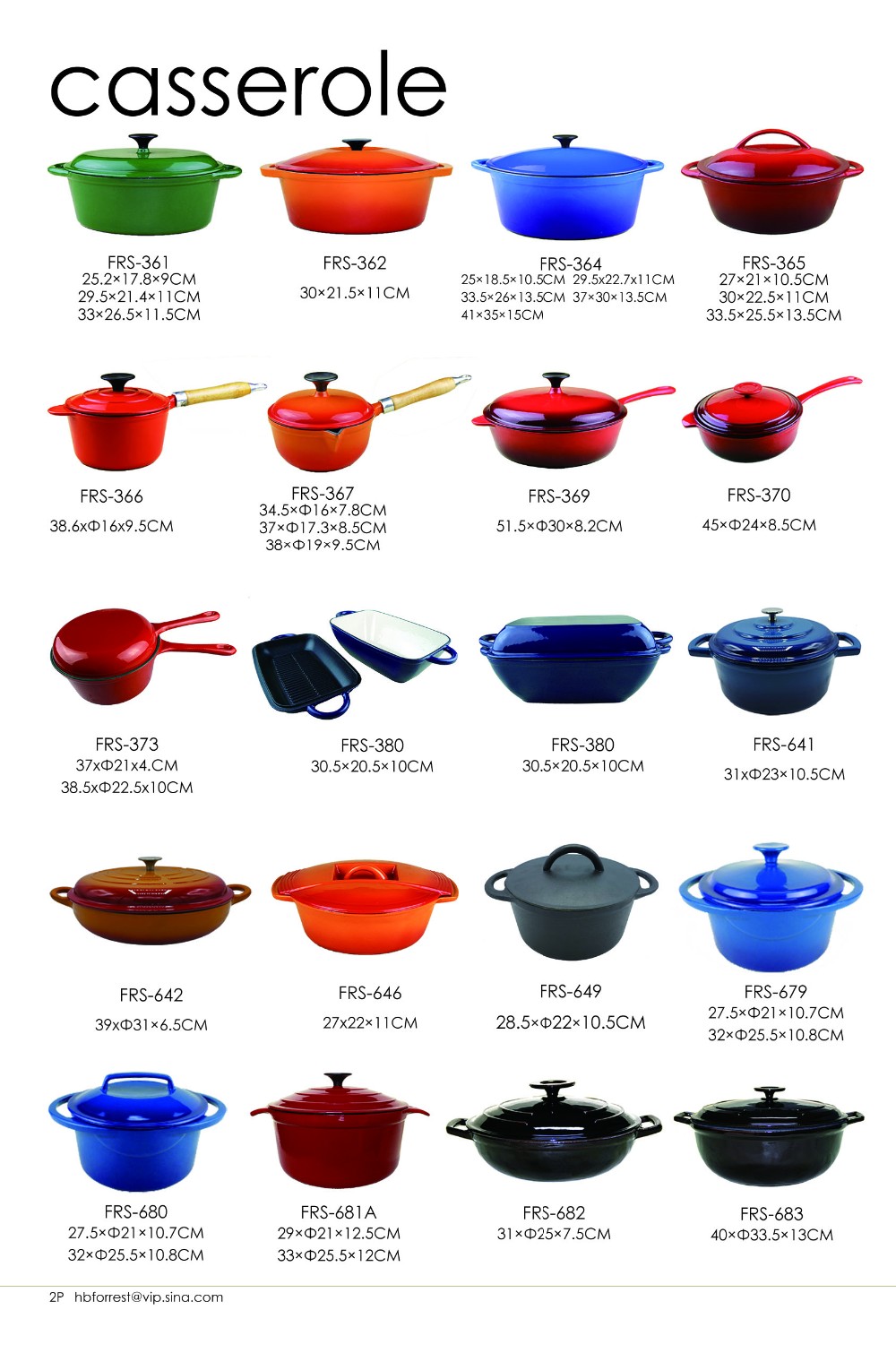 Red color round Dutch Oven Casserole cast iron enamel cookware