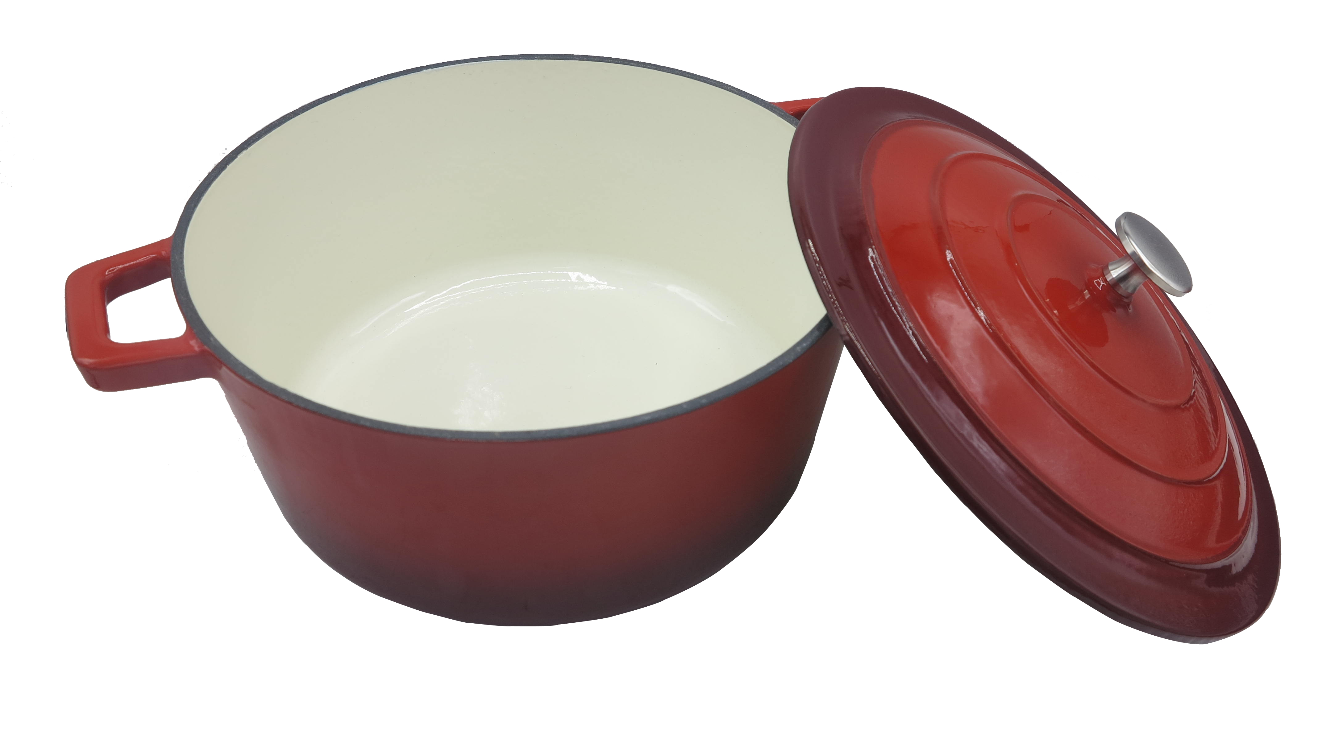 Cast Iron Casserole Pan Red Enamel Cast Iron Casserole Dish with Dual Handles and Lid