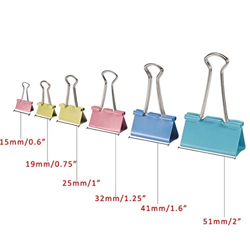 1.25-inch Metal Colorful Notes Letter Paper Clip Office Supplies Binding Securing Clip