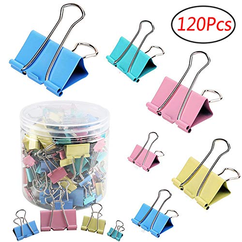 Hot Selling 130pcs Black Binder Clips Metal Memo Clips Mixed For Office Supplies