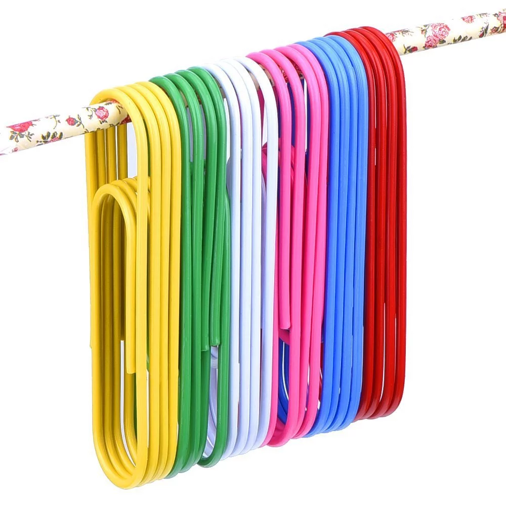 Multicolor 450pcs Types Of Paper Clips Round Shape Mixed Binder Clips For Office School Supplies