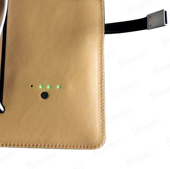 notebook leather pu A5 with power bank and USB closure