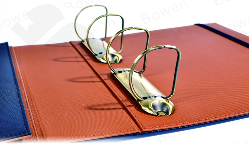BWA- 52 custom 4 hole ring binder leather folder /cheap price folder/file folder