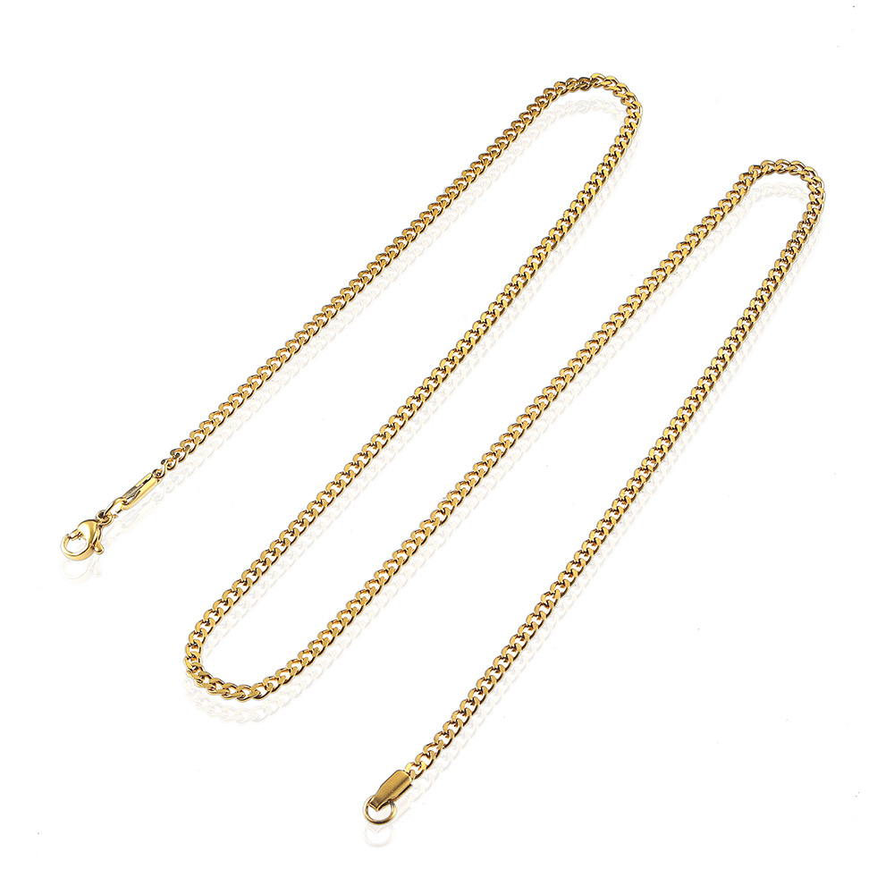 3mm 60cm length stainless steel Cuban chain Pendant grinding chain necklace