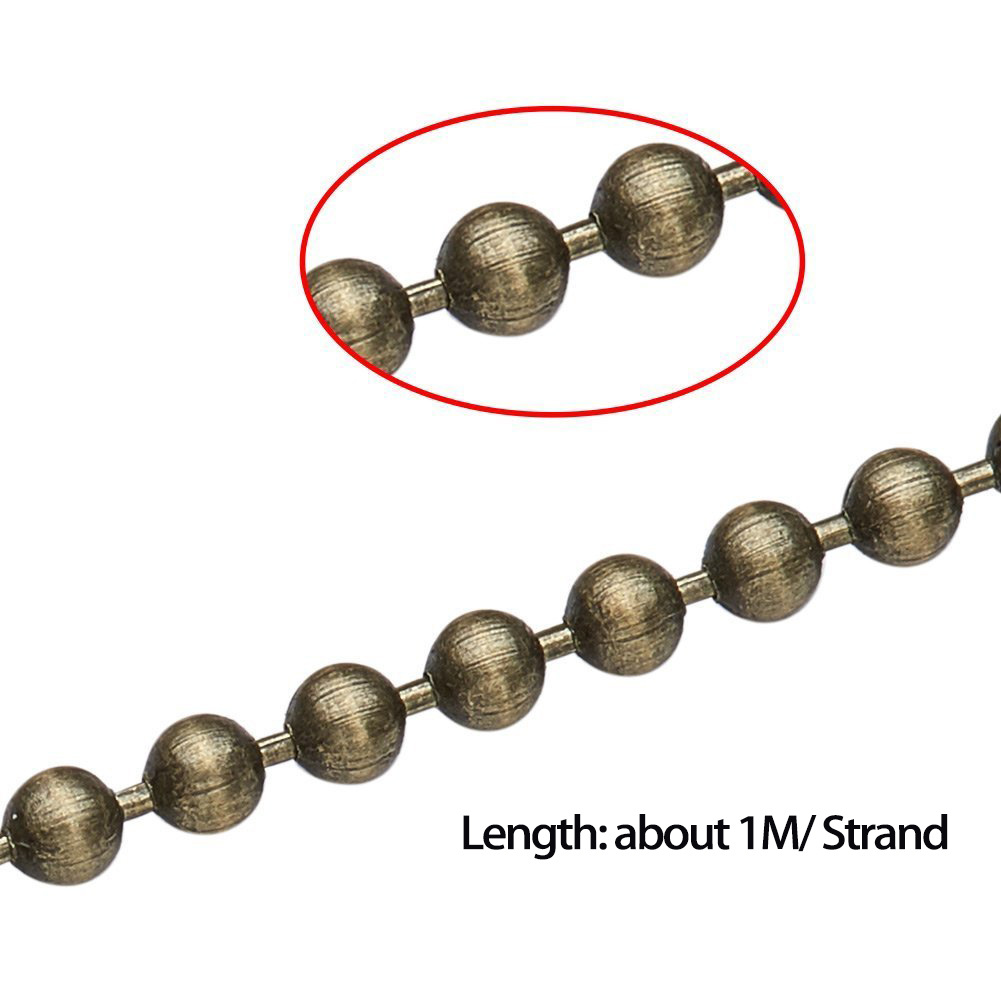 supply different sizes different colours stainless steel iron copper metal ball chain necklace