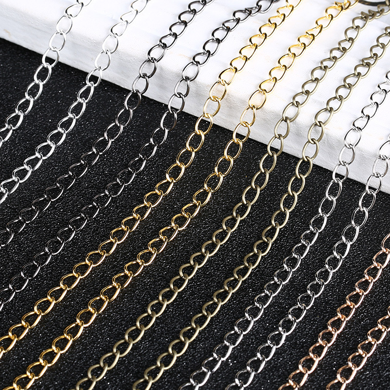 gold KC gold silver brass colour iron chain for jewelry accessories