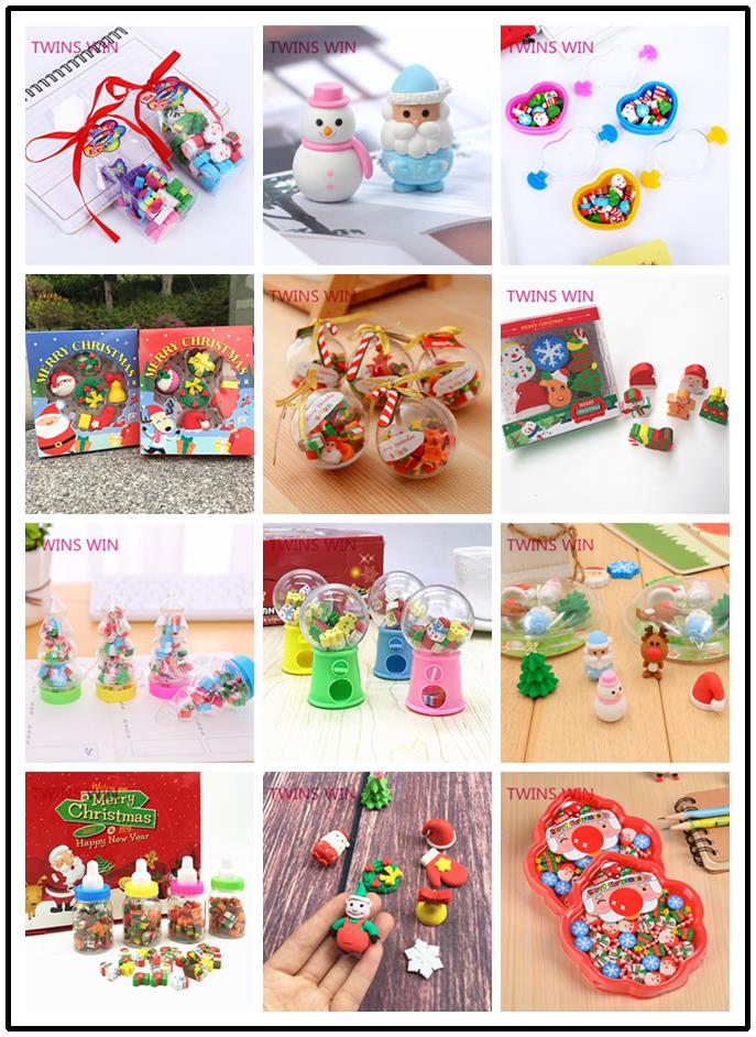Custom stationery christmas products shaped eraser set for kids 470
