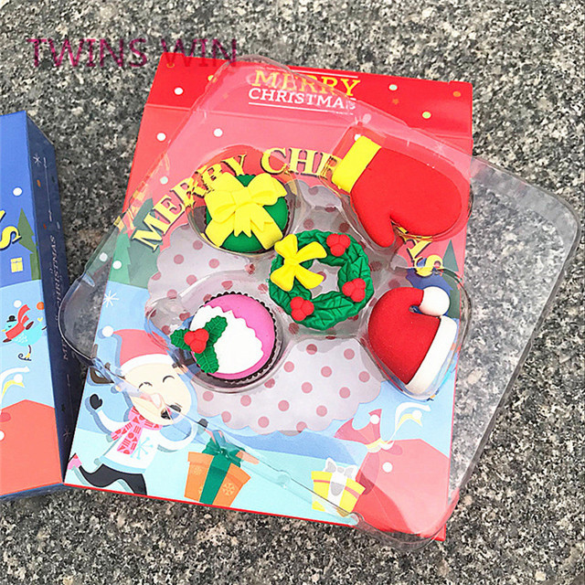 Wholesale christmas gifts stationery eraser set for kids 464