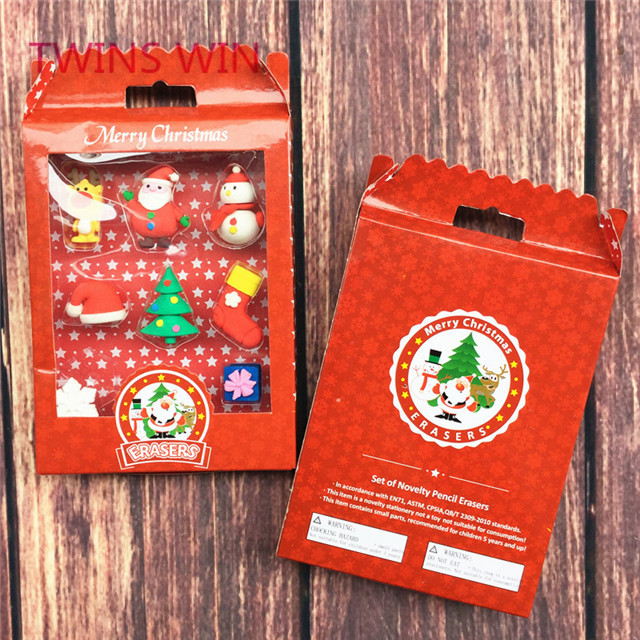 2018 Factory custom christmas stationery eraser set gifts for kids 460