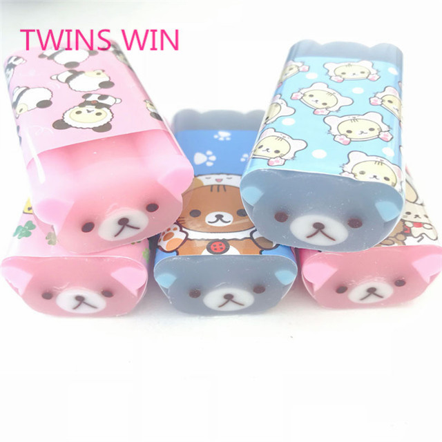 Factory supply cheap custom types of office stationery files Lovely Creative kids fashion animal design pencil erasers 441