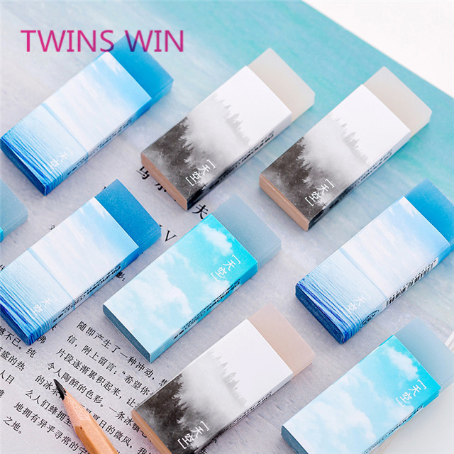 Pakistan New Arrival office stationery item promotion gifts different color 3D rectangle shaped rubber erasers for children 435