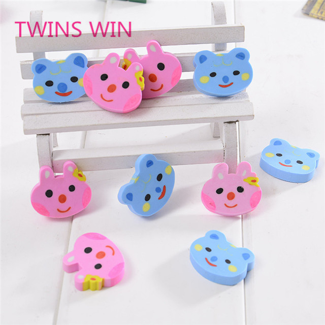 Norway 2019 newest kids stationery set gift wholesale high quality cartoon colorful rubber pencil eraser in animal shapes 425