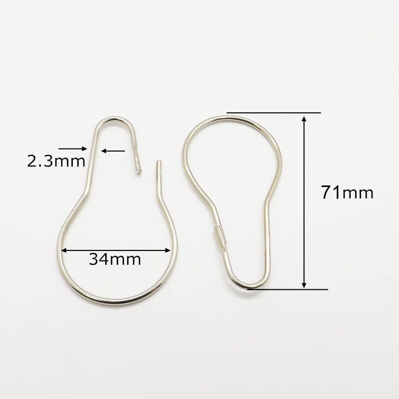 YIWANG Wholesale Fashion Nickel Plated Shower Curtain Ring Hooks For Bathroom