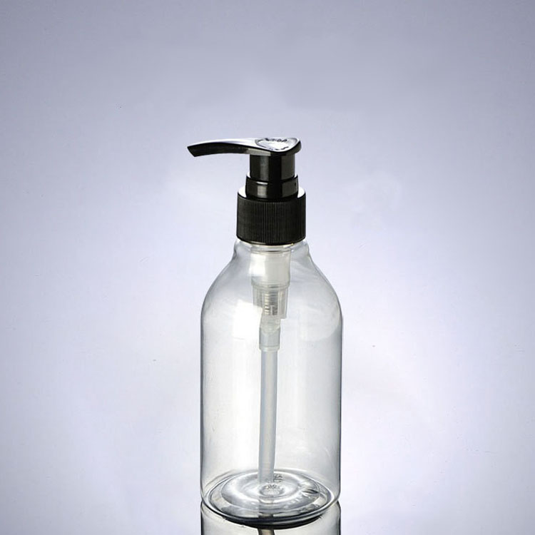 Cheap 200ml Boston Round Shampoo PET bottle 300ml transparent Body Lotion bottle