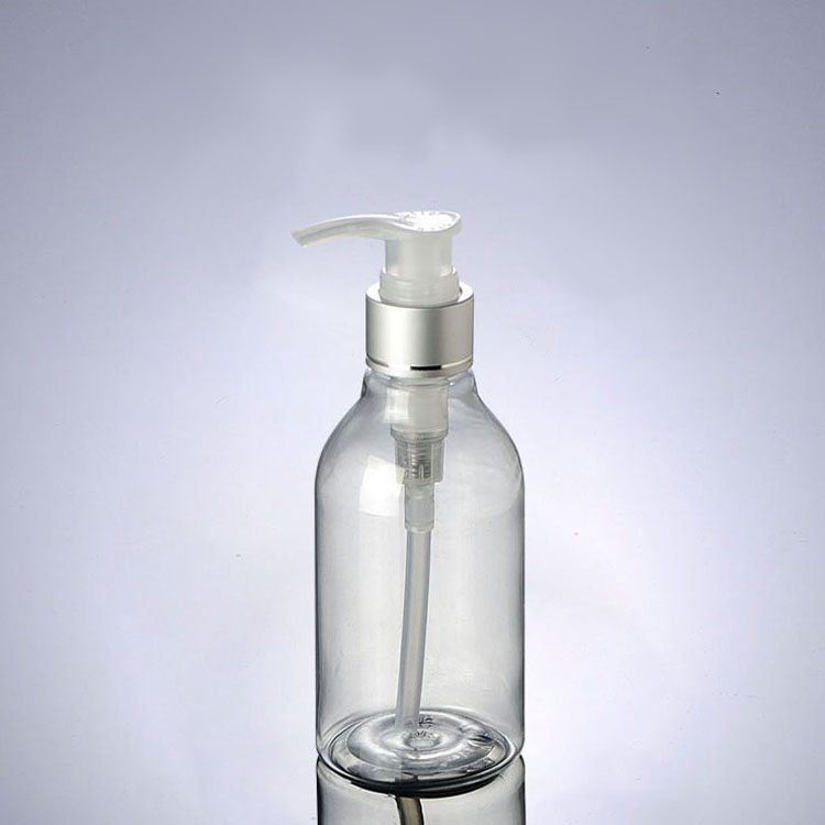 Cheap 200ml Boston Round Shampoo PET bottle 300ml transparent Body Lotion bottle