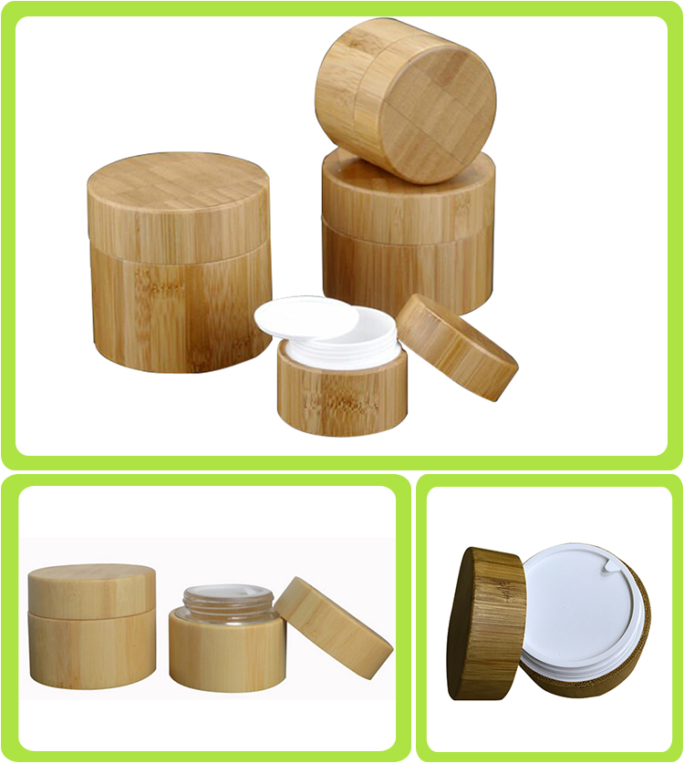 High quality round cosmetics bamboo cream jar
