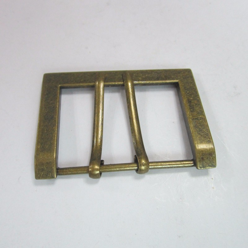 High quality antique brass metal Double pin buckle with the lowest price