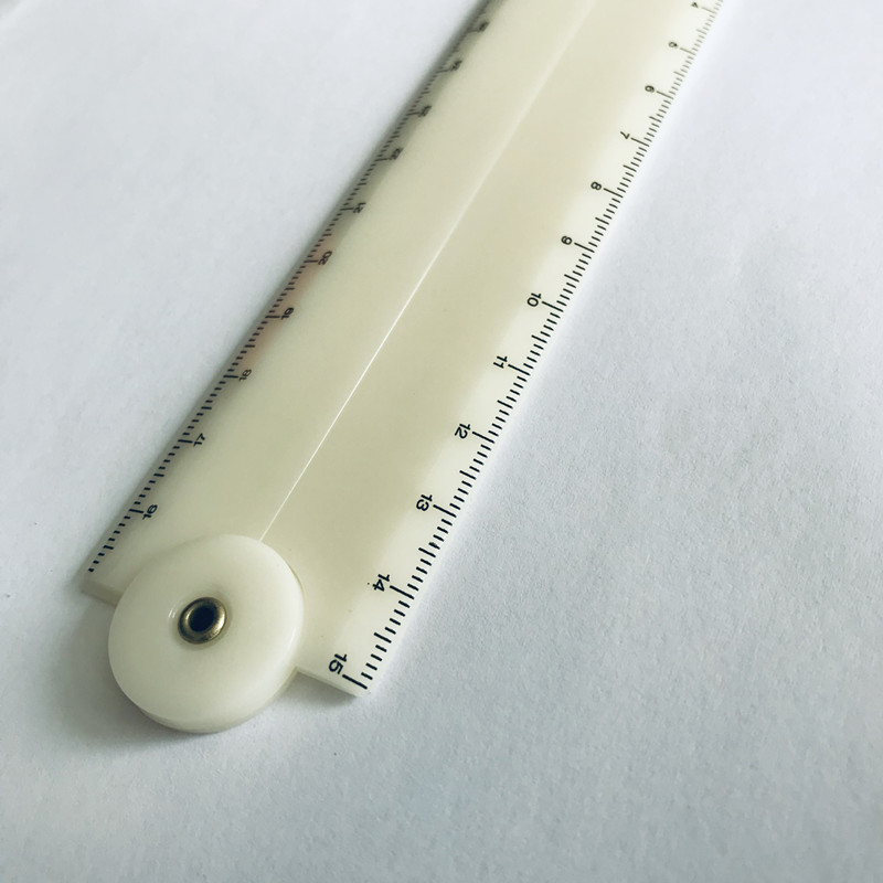 Customize Plastic Folded Ruler 30CM White ABS Hard Straight Ruler Students Stationery Promotional Gift Folded Ruler