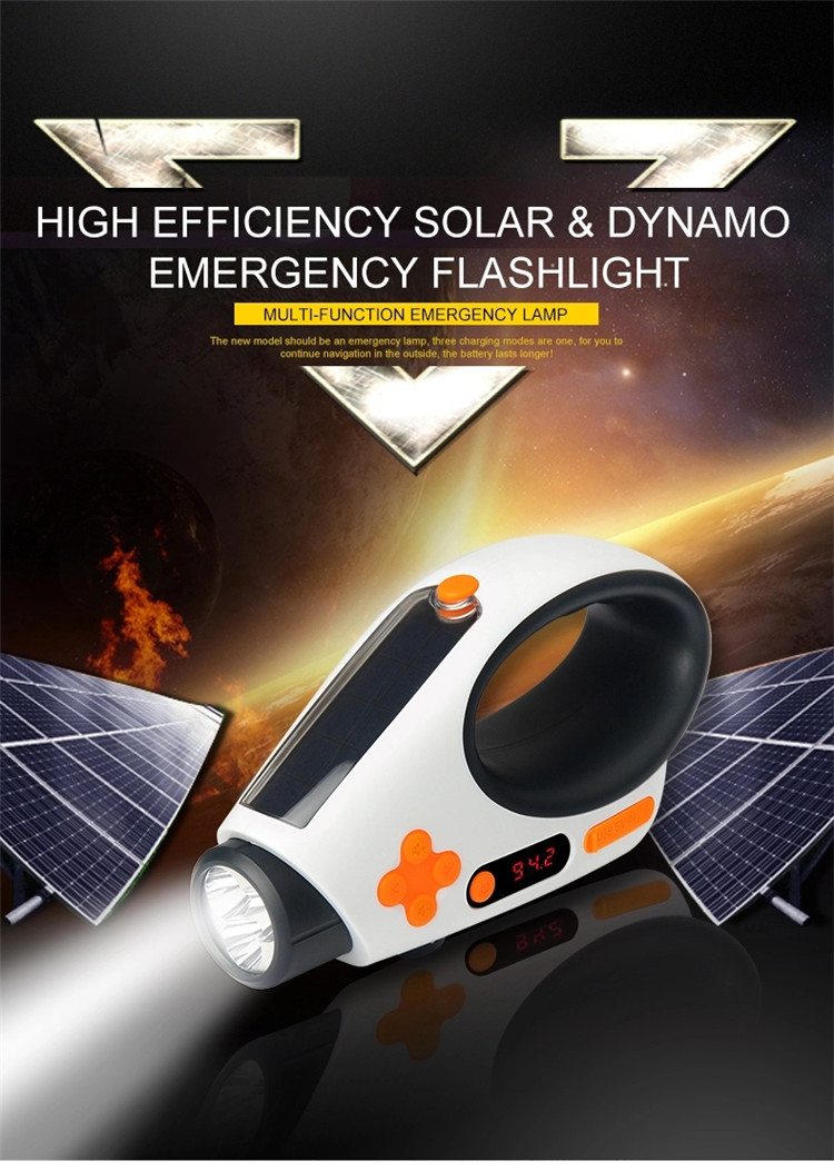 3pcs Ultra-bright Led Torch Solar Charger Flashlight Radio