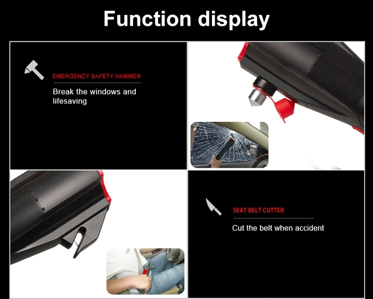 Humanized Design Radio Led Flashlight Mini Car Safety Hammer
