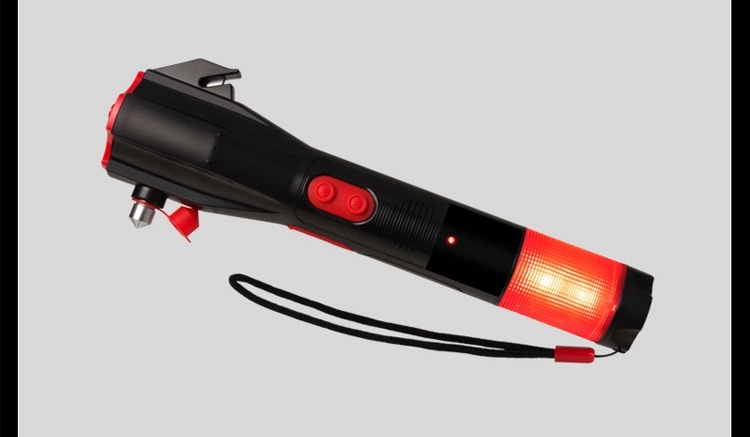 SOS Alarm Signal Light Emergency Flashlight Car Safety Hammer