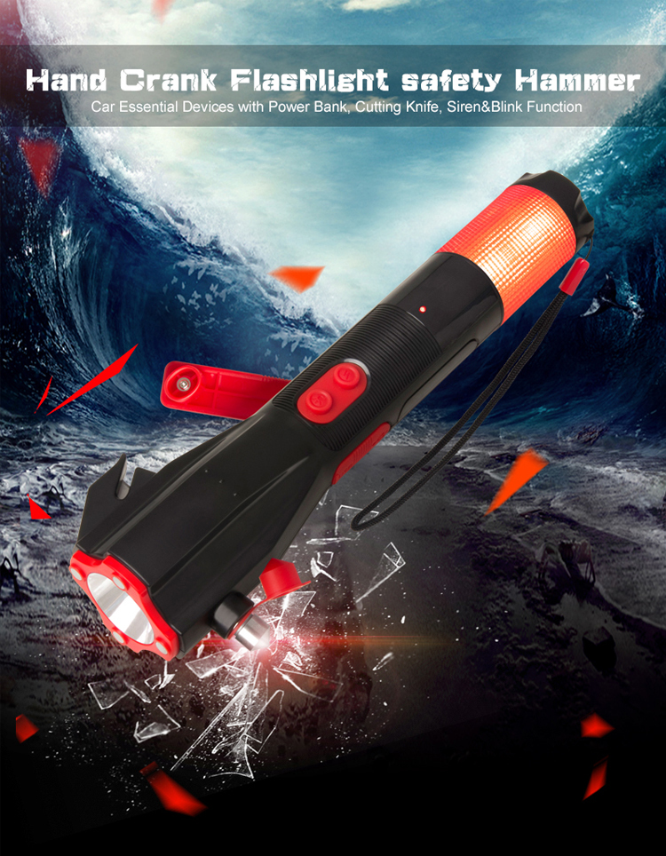 Hand Crank Dynamo Magnetic Rechargeable Flashlight