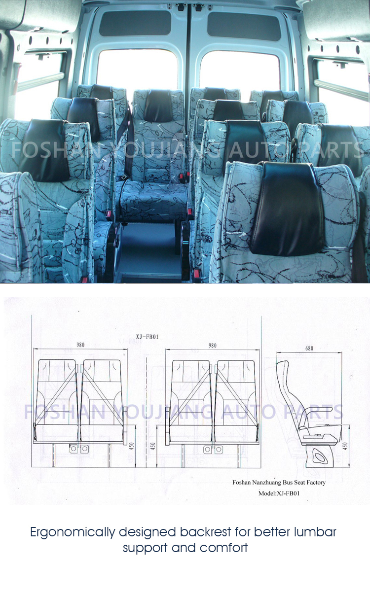 foshan comfortable fabric passenger bus seat