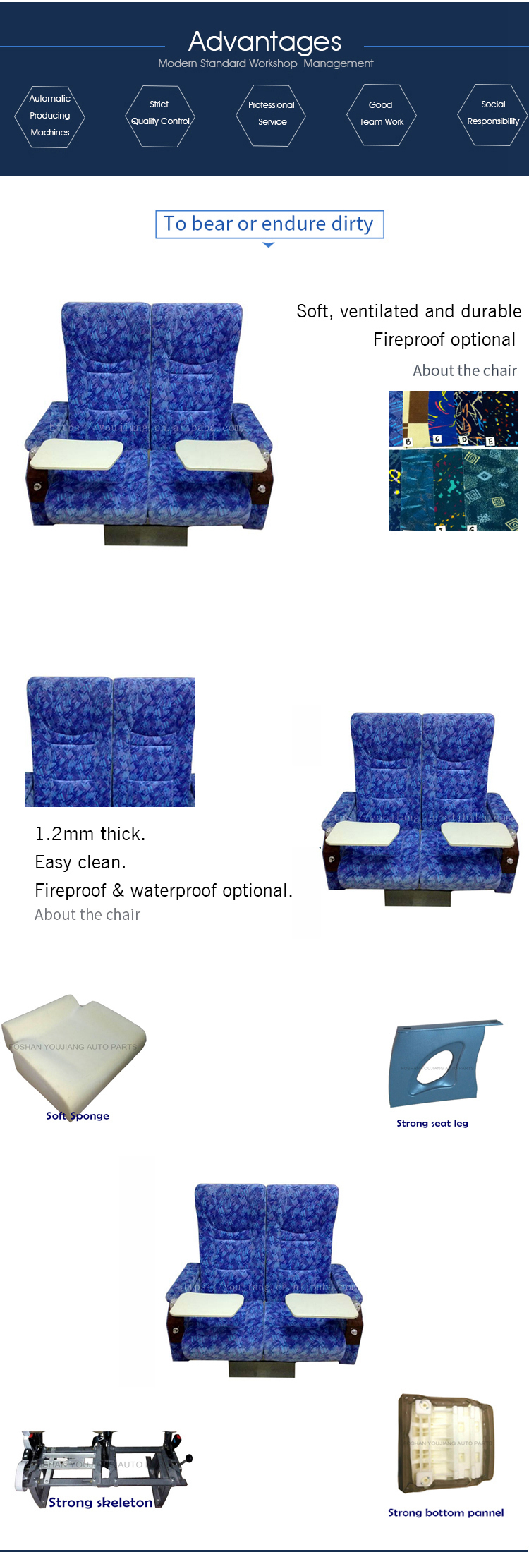 Youjiang 2019 VIP luxury bus seats for bus