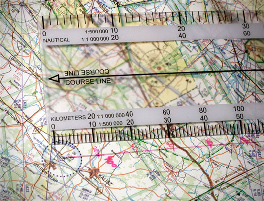 Plastic Folding Navigation plotter Pocket size Foldable Pilot Student Ruler