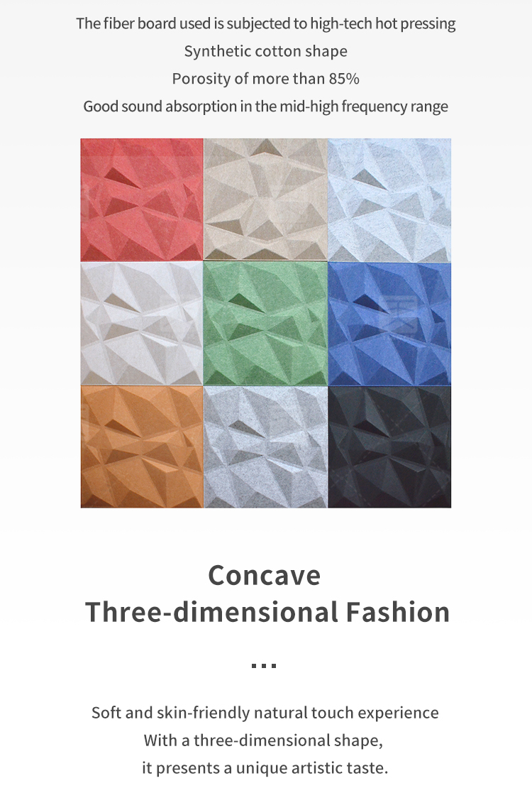 TianGe Factory Triangle DIY puzzle board Environmentally friendly fireproof A1 3D polyester fiber sound absorbing panel