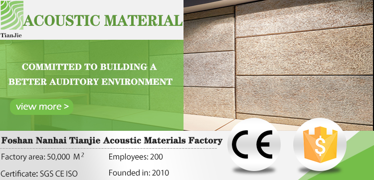 Tianjie Acoustic panels Factory interconnected sand fire protection A grade acoustic panel For airport wall