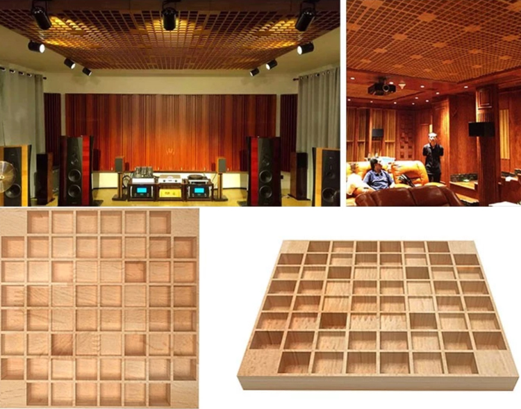 Tianjie Acoustic panels Factory Wooden acoustic diffuser panel for pro-audio