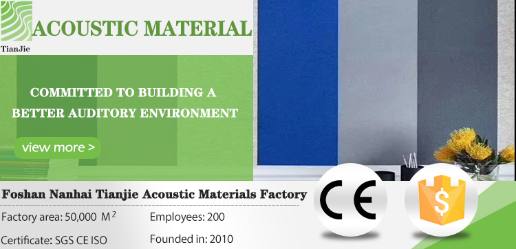 Tianjie Acoustic panels Factory Fire-retardant and acoustic panel for sound absorption