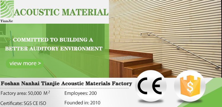 Tianjie Acoustic panels Factory Acoustic treatment panels for office\/room grooved wood acoustic panel for cinema