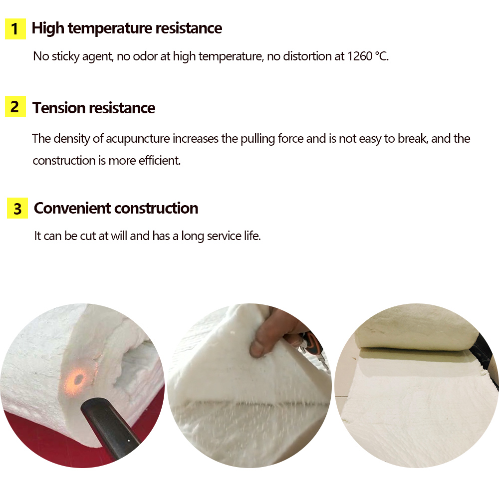 High Insulation Furnace Aluminium Silicate Ceramic Fiber Needle Blanket