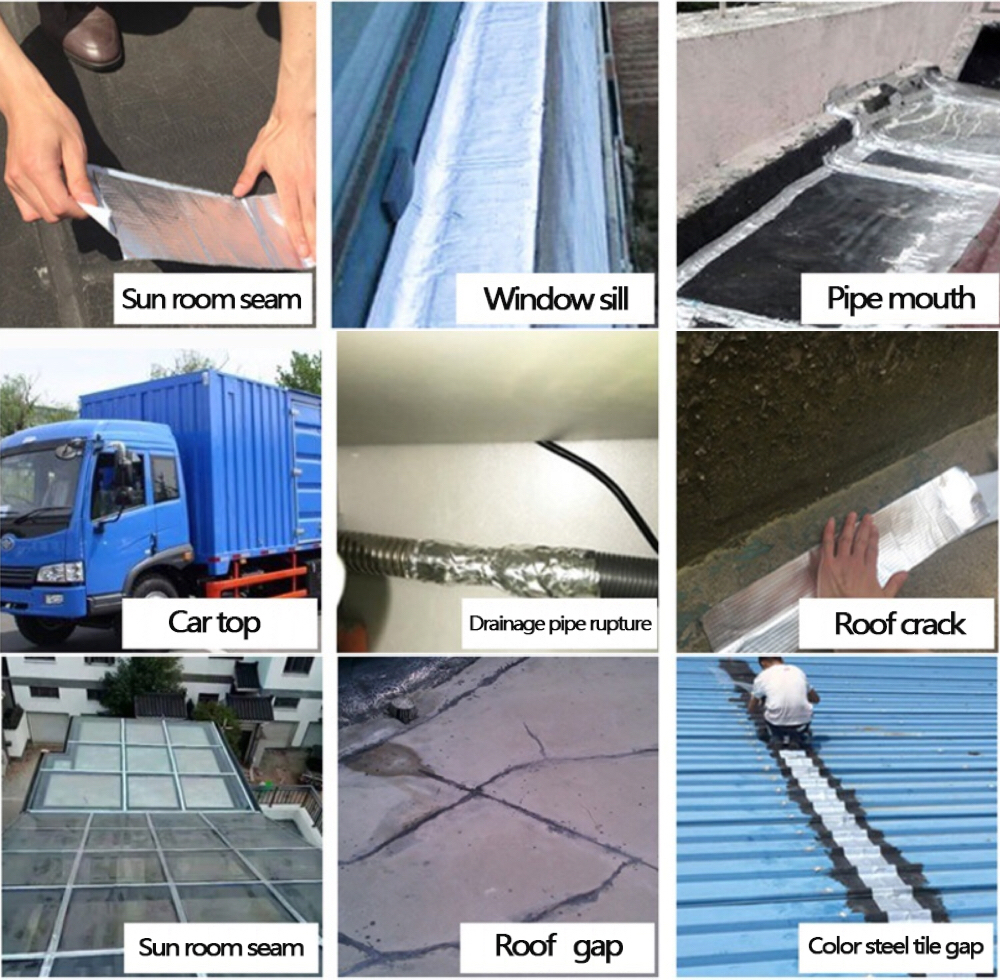 Metal roofing leakproof waterproof tape Self-adhesive aluminum foil butyl tape Plugging band-aid