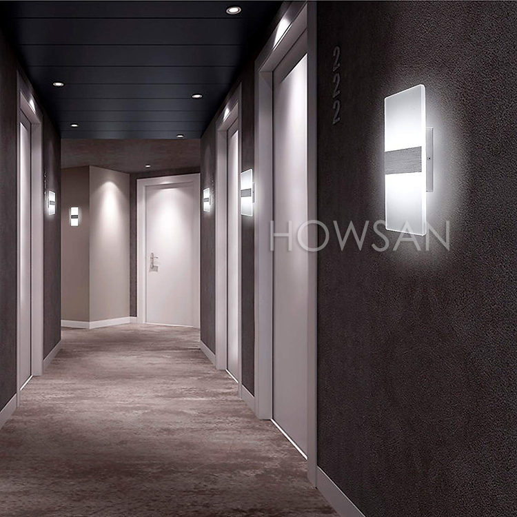 Indoor 12W LED Wall Lamp AC110V/220V Rectangular Acrylic Abajur Sconce bedroom Decorate Wall Lights