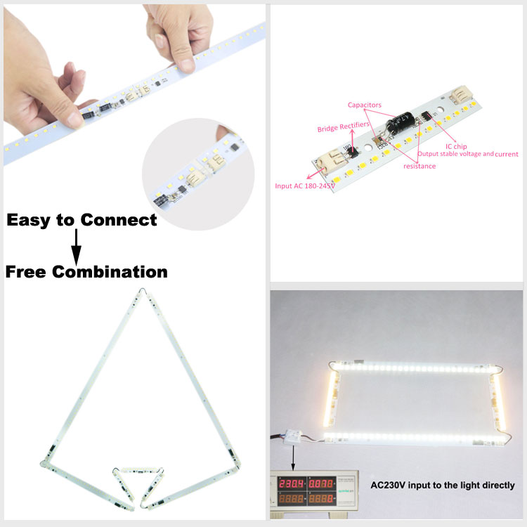 HOSLIGHT C5 8W LED Ceiling Modules Lights 2835 SMD PCB Board Lamps Direct  AC 220V Driverless 3000K Linear