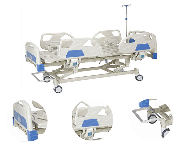 B3A Factory high quality  free used hospital beds whole punching manual hospital 3 cranks bed