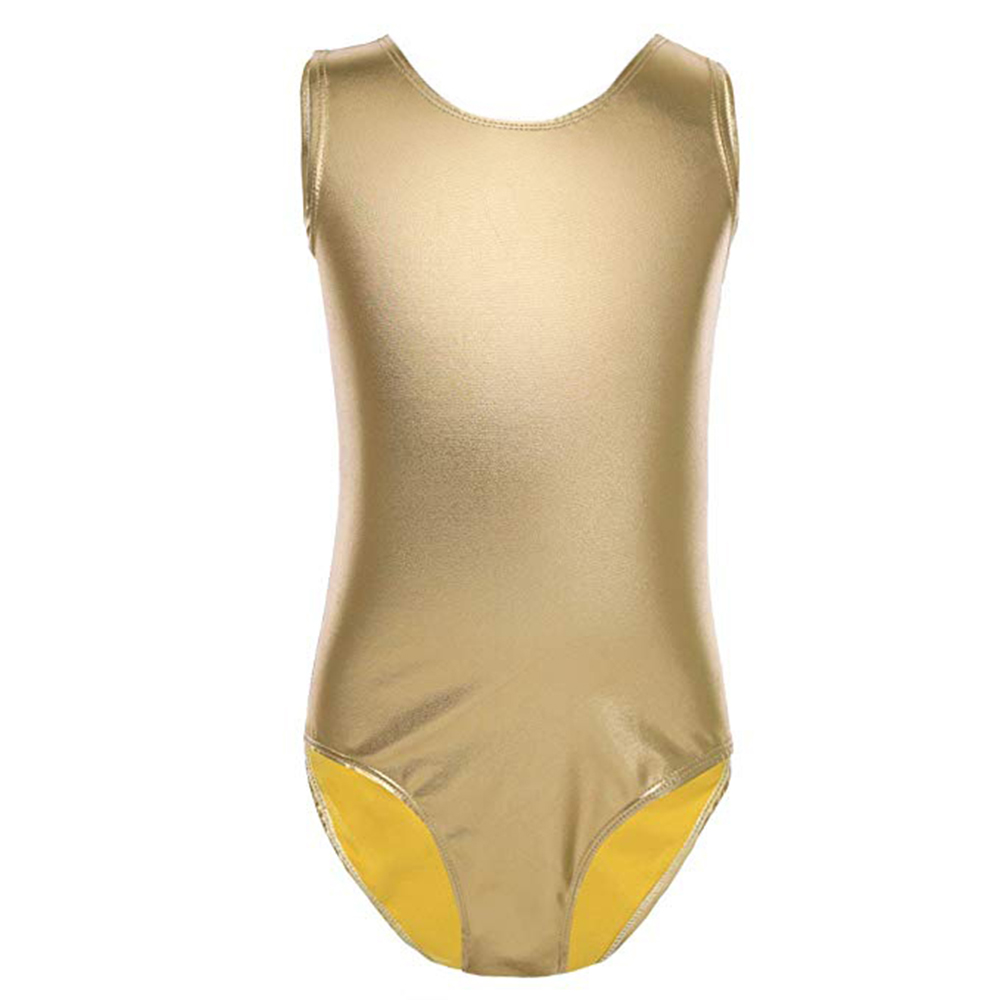 Adult Gold Ballet Sleeveless Tank Leotard for Women Shiny Metallic ...