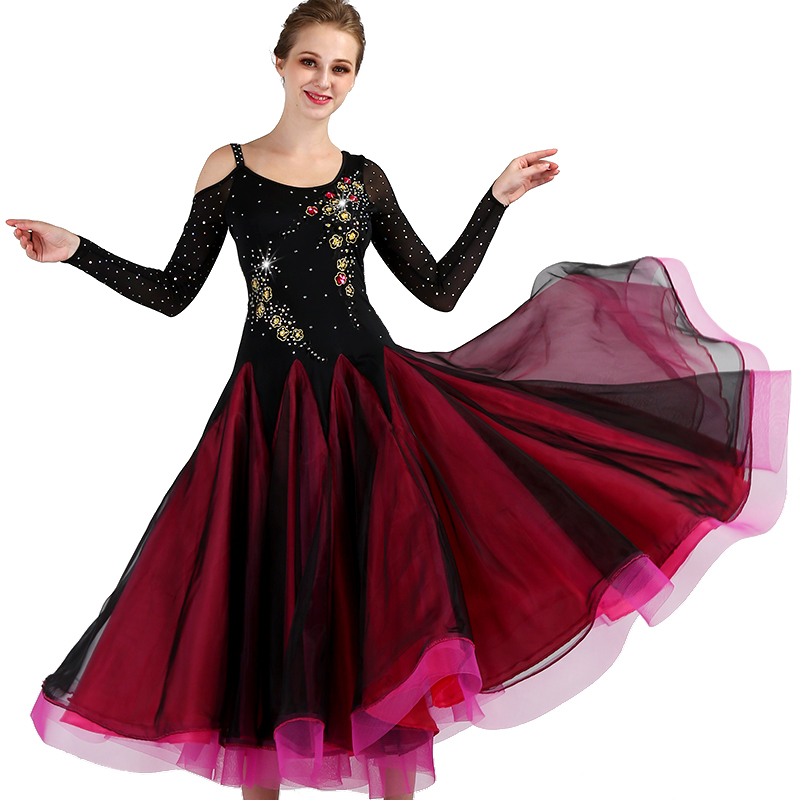 DB19041  Custom Size Dance Practice Wear Velvet Sex  Ballroom Dress