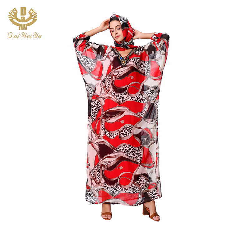 Fashion Design Long Muslim Robes Long Sleeve Kaftan Dress For Woman