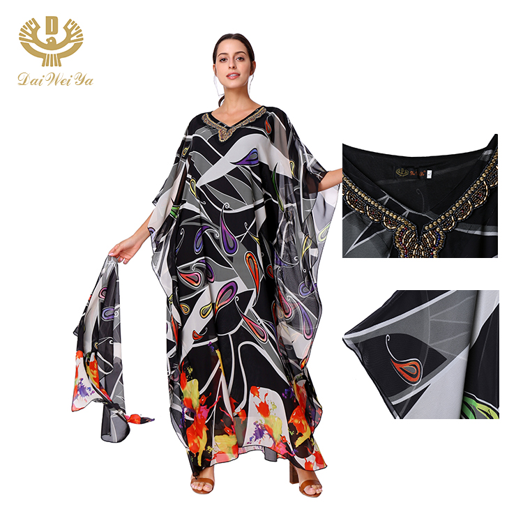 Oem New Wholesale Beautiful Ladies Muslim Long Kaftan Dress
