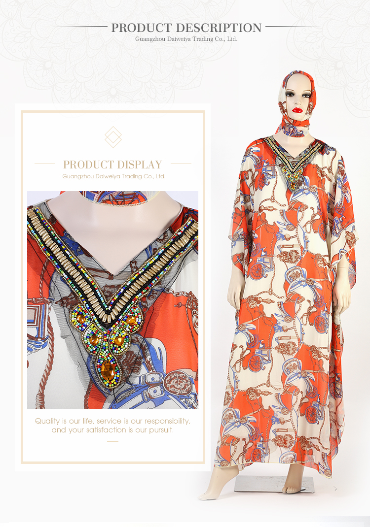 wholesale fashion custom muslim women kaftan maxi dress