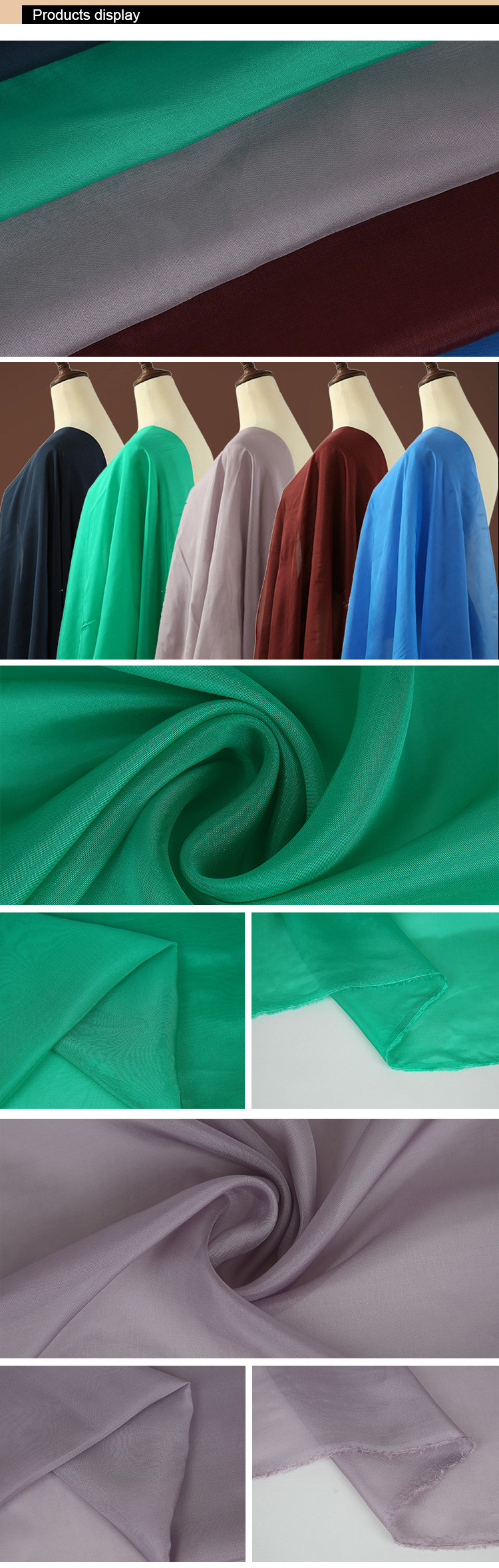 N29 Solid Color Blank T-Shirts Rayon Challis Fabric 70% Rayon