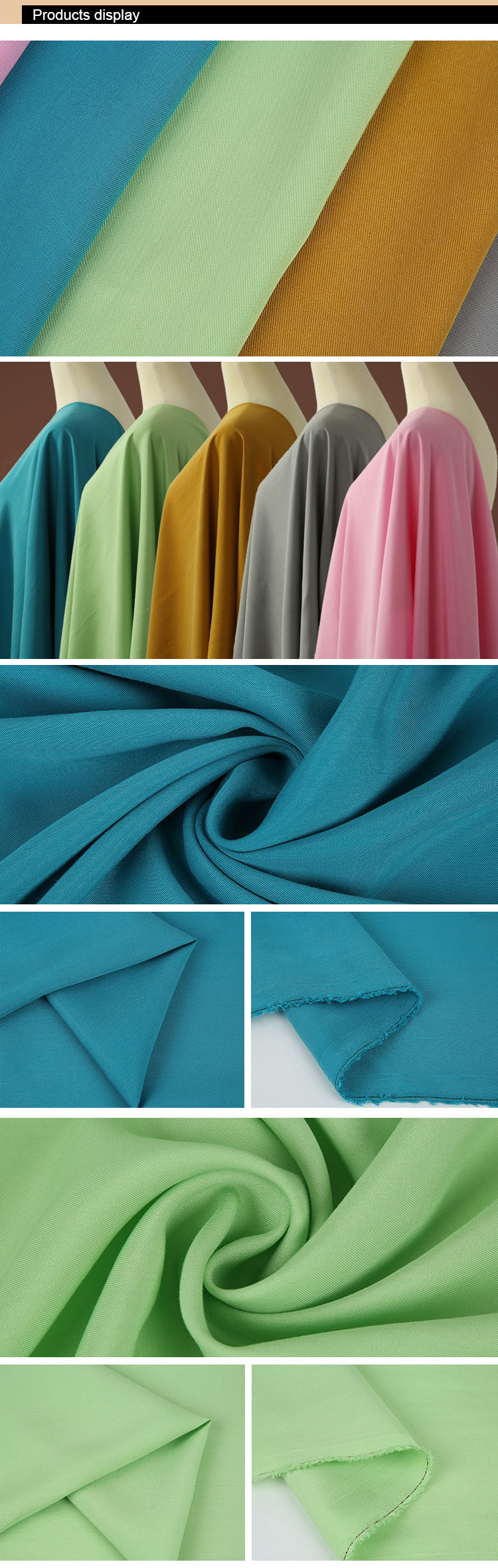 C8 Solid Color Tencel Fabric 100% Tencel Waterproof Fabric