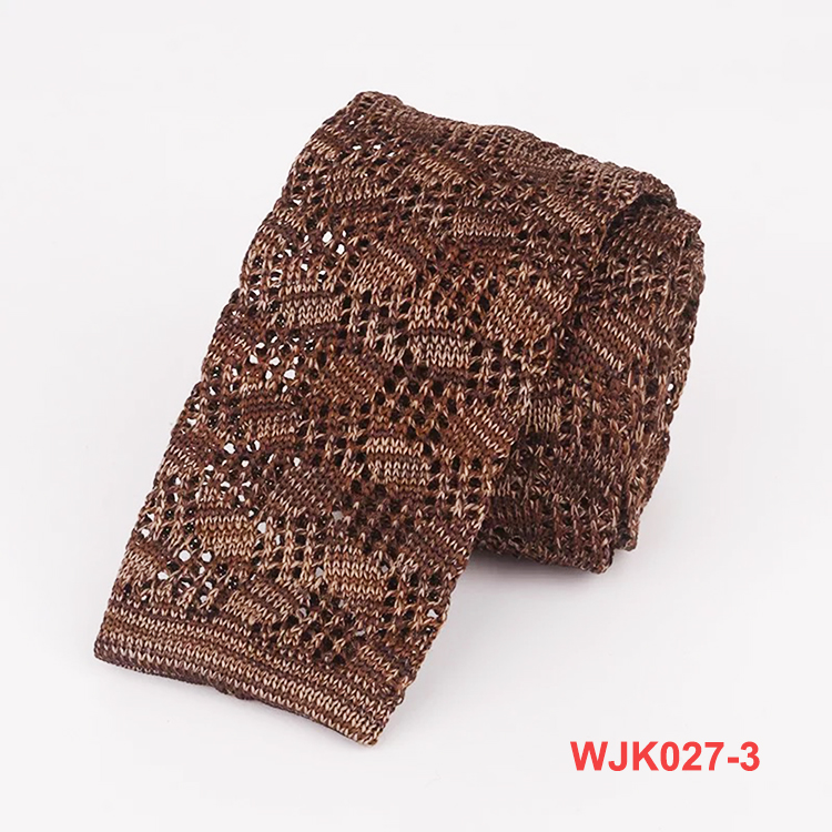 Luxury Quality Fashion Solid Knitted Jacquard Burgundy Neck Ties