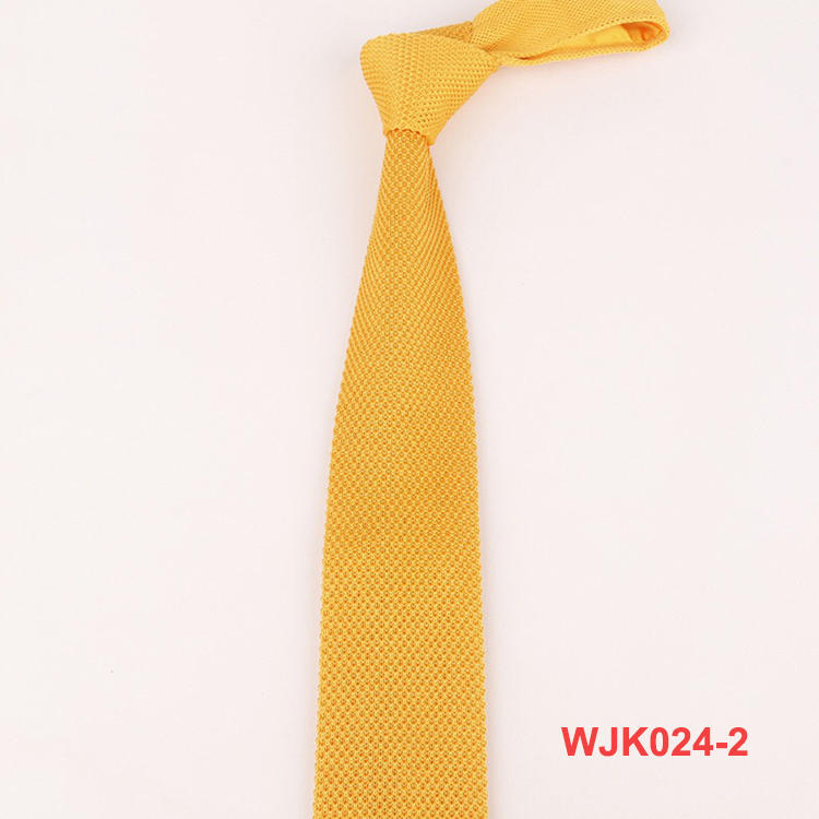 Fashion White Ties Men's Pure Color Knitted Pointed End Neck Tie