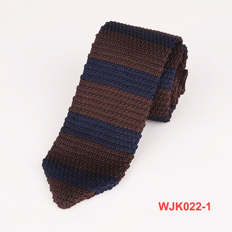 Custom Brand Polyester Men's Stripe Triangle Knitted Ties