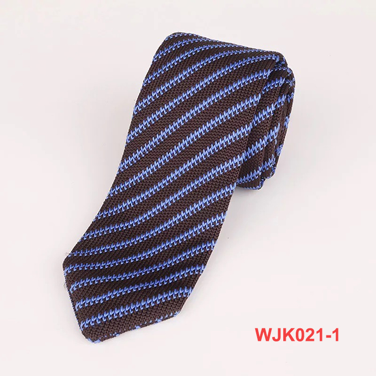 Custom Label Fashion Men's Striped Polyester Knitted Neck Ties